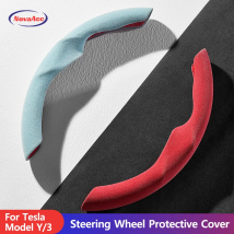 NovaAcc Coprivolante in pelle scamosciata personalizzato per Tesla Model 3 Y 2017-2021 2022 2023 2024 Copriruota antiscivolo traspirante