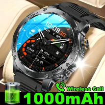 2025 1000mAh batería de súper capacidad hombres adultos reloj inteligente pantalla grande de 1,7 pulgadas llamada Bluetooth IP68 impermeable SmartWatch deportes