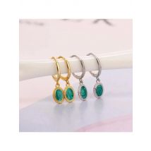 Gold Silver Color Geometric Pave Green Zircon Hanging Drop Earrings for Women Luxury Chic Bohemian Party Jewelry Pendientes 2025