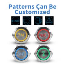 Kundenspezifischer ultrakurzer Metall-Druckknopf, kurzzeitiger LED-Lichtschalter, wasserdicht, 12/16/19/22 mm, 12 V, 24 V, für Voiture, Boot, Auto, Motorrad