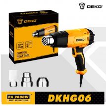 DEKO DKHG06 Pistola termica da 2000 W 2 Regolazione della temperatura 3 Accessori Pistola ad aria calda elettrica avanzata Utensili elettrici