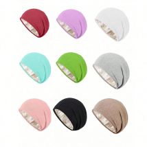 Unisex-Strickmütze mit Satin-Futter, antistatisch, für Damen, Winter-Seidenfutter, lässige Wollmischung, warme Skullies mit Bündchen, 2-lagige Mützen