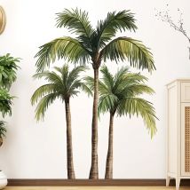 Coconut Tree Wall Stickers For Living Room Natural Bedroom Wardrobe Skirting Wall Decoration Self-adhesive Decor Sticker