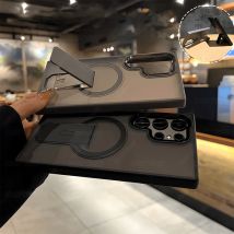 Magnetische Luxus Matte Durchscheinende Handy hülle Für Samsung Galaxy S24 S23 Ultra Plus Für Magsafe Drahtlose Ladegeräte Halter Rückseite