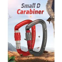 Outdoor Professional Rock Climbing Carabiner 25kN Lock D-shape Safety Buckle For Keys Tools Equipment