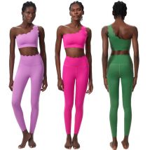 Women Two Pieces Fitness Yoga Set Stretch Soft Running Gym Suit Breathable Quick Dry Sportswear Female Strwetchy Workout Clothes
