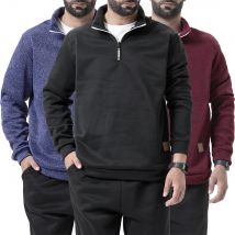 Herren-Sweatshirt mit halbem Reißverschluss, leicht, einfarbig, Pullover für Herren, langärmelig, Rollkragenpullover, Streetwear, warme Jackenmäntel
