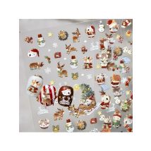 Cute Deer Cart Star Bear Cat Elk Snowflakes Apple Cake Heart Bowknot Snowman Sock Gloves Christmas Tree Nail Art Stickers Decals