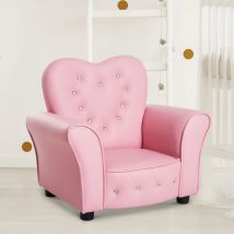 HOMCOM divano per bambini poltrona per bambini Mini divano principessa Divano per cameretta per BAMBINI a forma di cuore
