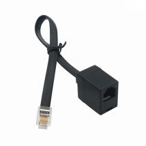 25CM RJ11 cable 6P6C Female Connector to RJ12 Male Plug beige For telephone extension Wire