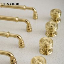 Tinyhob Maniglia per porta dell'armadio in oro brillante Maniglia per cassetto da scrivania Manopole per scarpiere moderne Ferramenta per mobili Accessori da cucina