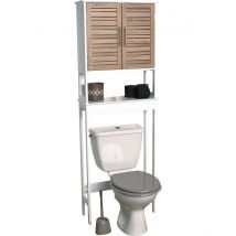 Maxia Market - Mueble Armario de Baño sobre Inodoro Alto para Baño 2 Puertas+1 Balda Interior 63x23x179cm, Mueble Sanitario