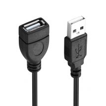 Bochara USB 2.0 Extension Cable Male to Female M/F Dual Shielded High Speed Transmission 1.5m 3m 5m Black
