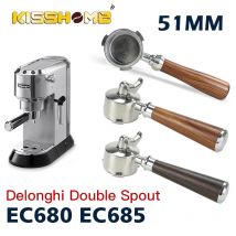 Portafiltro per caffè da 51 mm Doppio beccuccio Delonghi EC680 EC685 Accessori per macchine per caffè espresso Cestello filtro di ricambio Strumenti Barista