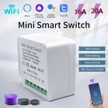 16A/20A WiFi Mini inteligentny moduł przełączający 2-kierunkowe sterowanie Przytulne życie Pilot aplikacji do Alexa Google Home Automation Sterowanie głosowe