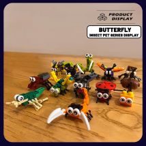 12 Insekten Modell Spinne Schmetterling Biene Mücke Mantis Ziegel kleine Bausteine Früher ziehung Spielzeug für Kinder Geschenke