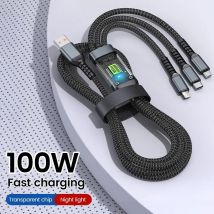 Kabel szybkiego ładowania 3 w 1 100 W 5 A USB do szybkiej ładowarki typu C Micro do iPhone 14 13