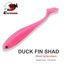 ESFISHING Weiche Kunststoff Köder Geruch Ente Flosse Shad 85mm Leurre Souple Crankbait Pesca Künstliche Angeln Köder swimbait
