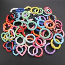 10 Stück zufällige Farben Mix Herz Runde Kaninchenform Schlüsselanhänger Schlüsselanhänger Verschluss Schleife für DIY Schlüsselanhänger Herstellung Zubehör