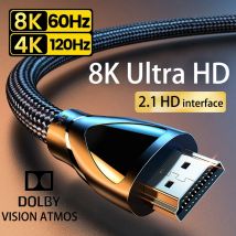 Kabel 2.1 zgodny z HDMI Ultra szybki 8K/60 Hz 4K/120 Hz dla Xiaomi Mi XBox PS5 HDR10+ Dolby Vision 48 Gb/s Zgodny z HDMI 8K