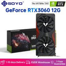 Tarjeta gráfica SOYO Original NVIDIA RTX3060 12G memoria GDDR6 192Bit PCIE4.0x16 tarjeta de vídeo para juegos para accesorios de ordenador de escritorio