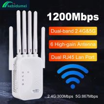 Kebidumei 1200/300Mbps Ripetitore Wifi Amplificatore 2.4G 5G Espansore di Rete Gamma Extender Ripetitore di Segnale WiFi Router Wi-Fi Wireless