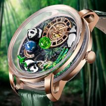 2025, PINDU Neue Uhr, Top-Marke, luxuriöse mechanische Uhr, Bambus-Panda-Paradies-Uhr, wasserdichtes M2791B-Uhrwerk für Herren