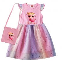 Neue Ballerina Cappuccina Kleidung Kinder Italienische Brainrot Tiere Tung Tung Sahur Kostüm Mädchen Sommer Fliegende Ärmel Kleid + Tasche