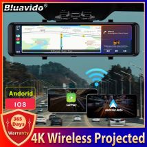 Cámara Dual 4K para espejo de coche, Carplay/ Android, pantalla inalámbrica automática, Dash Cam, GPS, FHD, 1080P, grabadora de vídeo, Bluetooth, WiFi