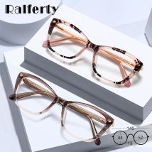 Ralferty Vintage Designer Eyeglasses Frame Female Cat Eye Glasses No Prescription Medical Lenses Women's Grade Glasses Frame New