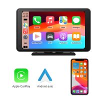  Universeller 7-Zoll-Touchscreen-Auto, tragbar, kabellos, Apple CarPlay, Android Auto Mirror Link, unterstützt SD-Karte, Plug-and-Play