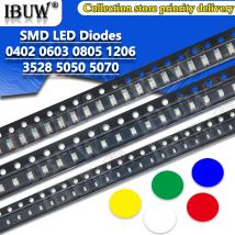 100 Stück 0402 0603 0805 1206 1210 3528 5050 5730 SMD LED Rot Gelb Grün Weiß Blau Leuchtdiode Klare LED-Lichtdiode