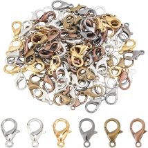 100 Stück goldfarbene Metall-Karabinerverschlüsse, Armbänder, Verbinder, Haken, Schnalle, Charm-Materialien für DIY-Schmuckherstellung, Zubehör