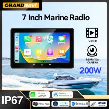 7 pollici MP5 Marine Boat Radio Wireless CarPlay Android Auto Impermeabile IP67 Bluetooth FM AM AUX Per Barca ATV UTV Yacht Golf Cart