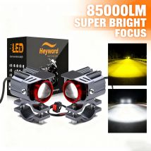 Heyword Motorcycle LED Auxiliary Spotlight Two Tone Motorcycle LED Exterior Motorcycle Light ATV Scooter Driving Light