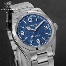ADDIESDIVE Men's Watches Waterproof 10Bar Super Luminous VH31 Quartz Wrist Watch 36mm AR Coated Domed Glass Luxury Dress Watch