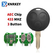 XNRKEY 3 Taste Remote Key AEC Chip 433Mhz mit 2 Infrarot Lichter für Mercedes Benz Smart Fortwo