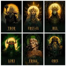 Diamant-Kunst-Malerei-Set, nordische Götter, Poster, Freyja Loki, Thor Odin, Frigg, Stickerei, Mosaik, Kreuzstich, Heimdekoration, Kindergeschenk