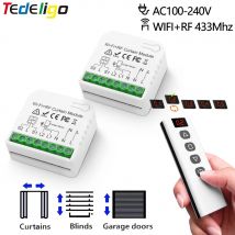 Tuya WiFi Smart Vorhang Schalter Elektrische Rollladen App Sprachsteuerung Alexa Alice mit RF 433 MHz 5CH Fernbedienung