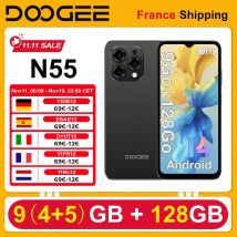 DOOGEE N55 Smartphone Android 14 6.56 "HD+ 5150mAh Fotocamera 13MP 9GB(4+5) RAM 128GB ROM Sblocco viso Telefono cellulare 4G