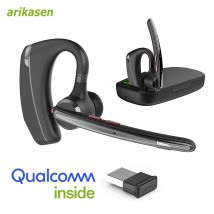 Zestaw słuchawkowy Bluetooth, bezprzewodowa słuchawka douszna z ulepszonym mikrofonem redukującym szumy, czas rozmów do 100 godzin, słuchawki głośnomówiące z przyciskiem wyciszania.