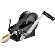 SucceBuy Cabrestante manual Cabrestante para remolque de barco Cabrestante de cuerda resistente Correa de poliéster y trinquete bidireccional Cabrestante de manivela manual