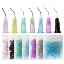 50 Stück/Fass vorgebogene Dosierspitze, Ätza-Harzfluss, zusammengesetzte Nadelspitze, Einweg-Applikator, Lieferung von Zahnmaterialien