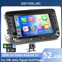 Radio samochodowe Android do VW Jetta Beetle Tiguan Touran Seat Golf Passat 2Din Radio Samochodowe 7-calowy Odtwarzacz Multimedialny Carplay Auto GPS