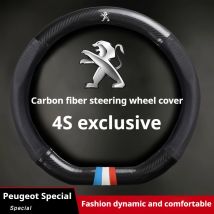 36cm For Peugeot 208 308 2008 3008 4008 508L 5008 408 Car Nappa leather carbon fiber steering wheel cover non-slip car interior