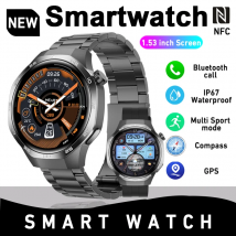 2026 neue Smartwatch Uhr 5 PRO Männer Outdoor Sport Kompass Bluetooth Sprechen NFC Herzfrequenz GPS Track Wetter Wasserdichte Intelligente uhr