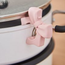 ieniaCC11 ParqueBow Spachtelhalter aus Silikon, bogenförmige Löffelablage, verbrühungshemmender Silikon-Utensilienhalter, Löffelhalter für Topf