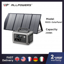 ALLPOWERS R600 Powerstation portatile con pannello solare (opzionale), batteria LiFePO4 da 29 Wh 600 W per il backup domestico all'aperto Campeggio RV
