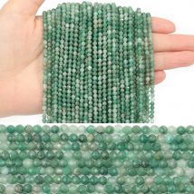 2 3 4mm 15 "naturalny afrykański szmaragdowy koralik małe fasetowane kamienie okrągłe luźne kamienne koraliki dla DIY bransoletka naszyjnik tworzenia biżuterii