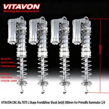VITAVON CNC Alu # Amortyzatory przednie i tylne 7075 w kształcie litery L, wytrzymałe, 300 mm do PrimalRC Raminator Grave Digger 1/5
